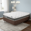 Colchão Casal Prime Light 30 cm D28 Molas Ensacadas + Base Simples Corino Marrom – ORTHOPRIME + BIOSTAR