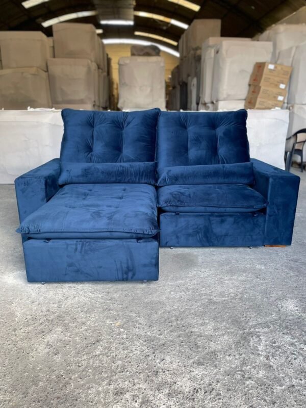 Sofá Retrátil e Reclinável Malu 2,10 m Azul - D'VITRINE ESTOFADOS(PROMOÇÃO)