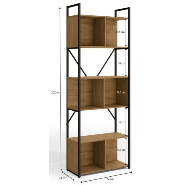 Estante Alta com 3 Nichos LI014 Freijó/Preto Fosco - KAPPESBERG