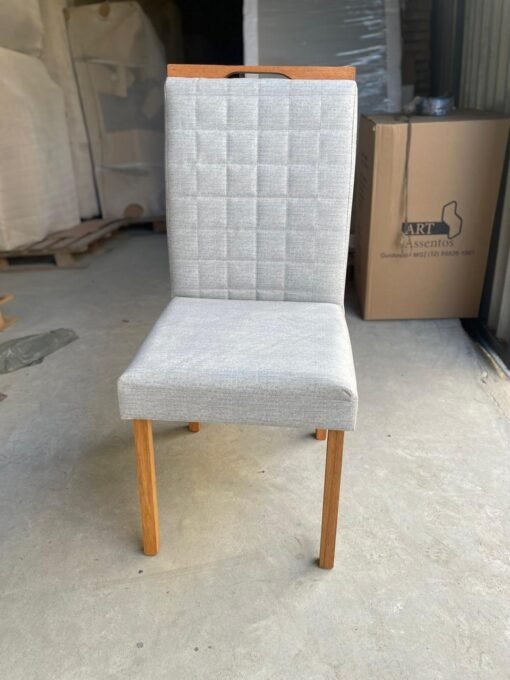 Mesa Salinas/Helô/Los Angeles 120 Cinamomo/Off White com Cadeiras Pandora 01 Veludo Cinza Prata 127 – CEL MÓVEIS + CAR