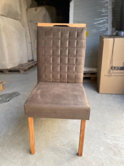 Mesa Salinas/Helô/Los Angeles 90 Cinamomo/Off White com Cadeiras Pandora 01 Veludo Marrom 134 – CEL MÓVEIS + CARVALHO