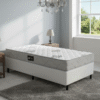 Colchão Solteiro Confort Premium D28 + Base Box Simples Corino Branco – INOVAFLEX + BIOSTAR