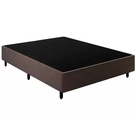 Base Box Casal Simples Corino Marrom - BIOSTAR