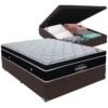 Colchão Casal Elegant Superpocket + Base Box Baú Avalon Marrom – ORTOBOM + AVALON COLCHÕES