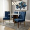 Mesa Salinas/Helô/Los Angeles 120 Cinamomo/Off White com 4 Cadeiras Sophia Veludo Azul – CEL MÓVEIS + WM DECOR