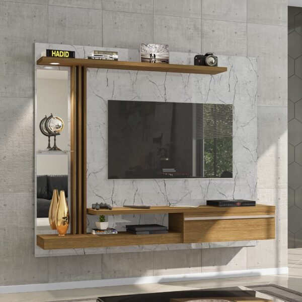 Painel até 55" Denver Carrara/Cinamono – BECHARA