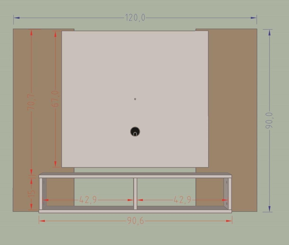 Painel até 47" Navi Preto/Ripado – BECHARA