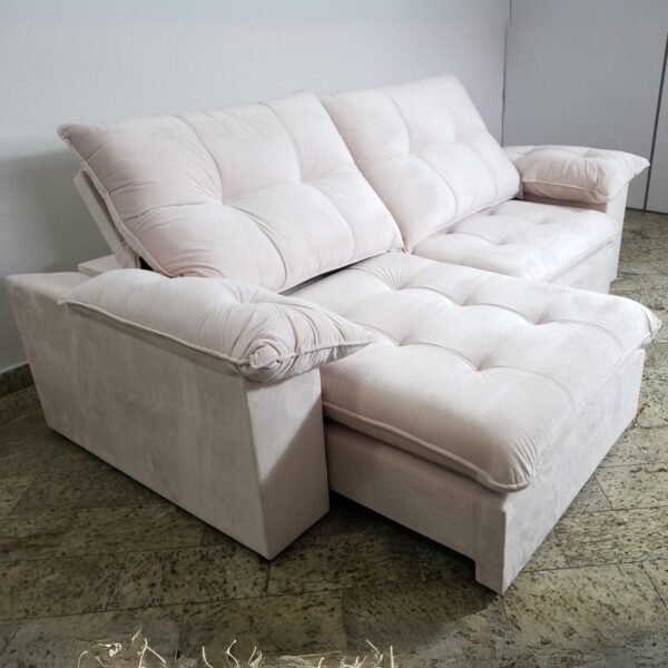 Sofá Retrátil e Reclinável México 2,50 m Bege – LEO DECOR