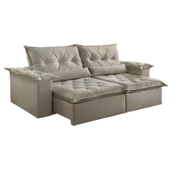 Sofá Retrátil e Reclinável Ouro Preto 2,40 m Bege Jolie 09 - MONTANO ESTOFADOS(PROMOÇÃO)