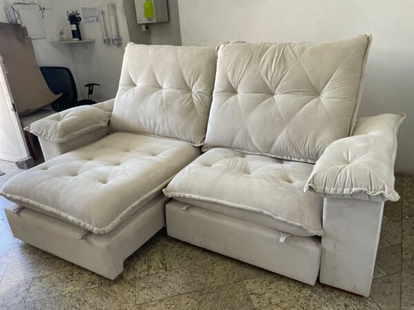 Sofá Retrátil e Reclinável Corvette 2,50 m Bege - D'VITRINE ESTOFADOS(PROMOÇÃO)