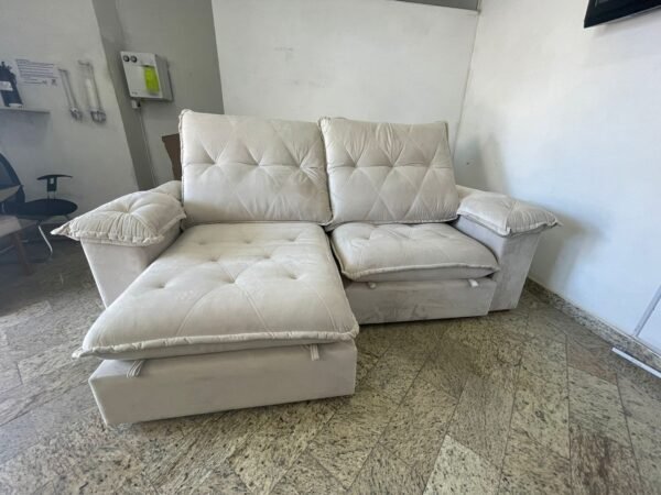 Sofá Retrátil e Reclinável Corvette 2,50 m Bege - D'VITRINE ESTOFADOS(PROMOÇÃO)