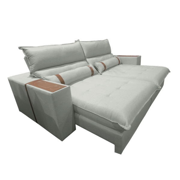 Sofá Retrátil e Reclinável Ravello 2,50 m Linho Gelo 07 - INNOVE ESTOFADOS