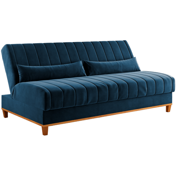 Sofá Cama Luna/Duna 1,80 m Veludo Azul - VIERO MÓVEIS