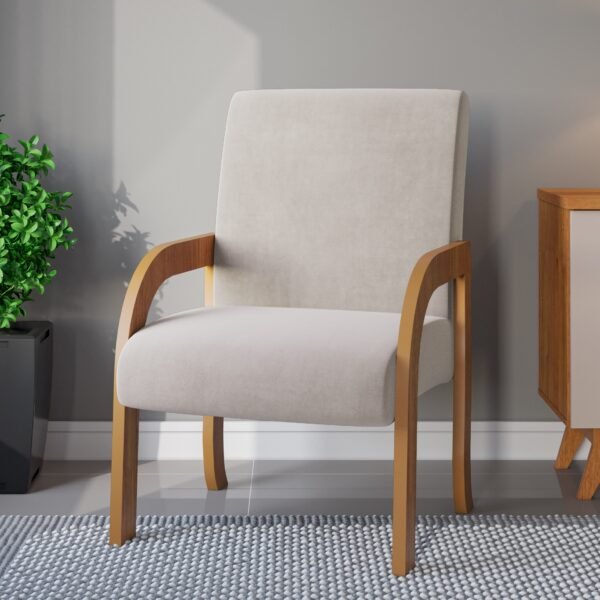 Poltrona Vand Mel/Veludo Marfim - VIERO MÓVEIS