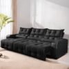 Sofá Retrátil e Reclinável Premier/Minas 2,50 m Veludo Preto 509 - DECORAR ESTOFADOS