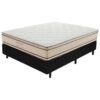 Colchão Casal Bali D33 + Base Box Simples Corino Preto – PRORELAX + ALTO NÍVEL CAMAS E COLCHÕES