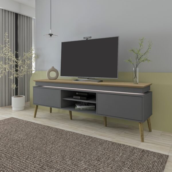 Rack até 75" Lumina Carvalho/Grafite - ARTELY