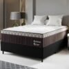 Colchão Casal Montreal D28 + Base Box Simples Corino Preto – VIERO MÓVEIS + ALTO NÍVEL CAMAS E COLCHÕES