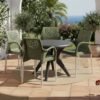 Mesa Deluxe 90 Preto com 4 Poltronas Deluxe Verde – FORTE PLÁSTICO