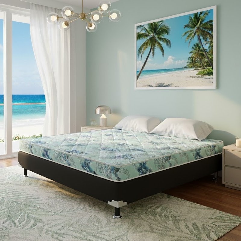 Colchão Casal Dream Soft D20 + Base Box Simples Corino Preto – ORTOBOM + BIOSTAR