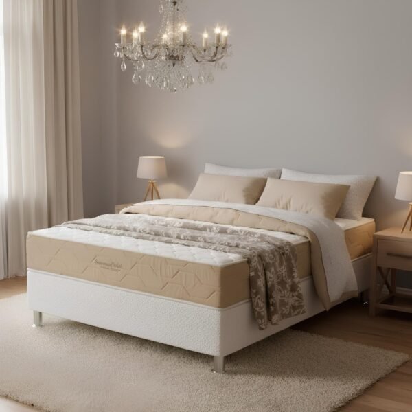 Colchão Casal Supreme Pocket D26 + Base Box Simples Corino Branco – INOVAFLEX + BIOSTAR