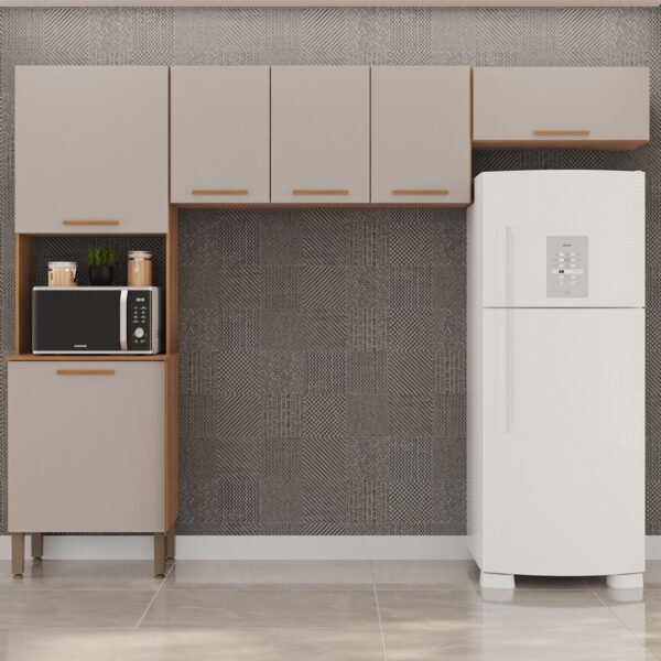 Cozinha 3 Peças (S/Balcão) New Valência Cinamomo/Off White - SALLÊTO