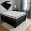 Colchão Casal Prime Light 30 cm D28 + Base Box Baú Corino Preto – ORTHOPRIME + BIOSTAR