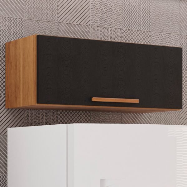 Armario Aereo Geladeira New Valencia Cinamomo/Preto - SALLETO