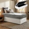 Colchão Solteiro Essential Pocket D26 + Base Box Baú Corino Branco – INOVAFLEX + BIOSTAR