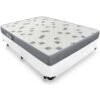 Colchão Casal Light D33 + Base Box Simples Corino Branco - ORTOBOM + BIOSTAR
