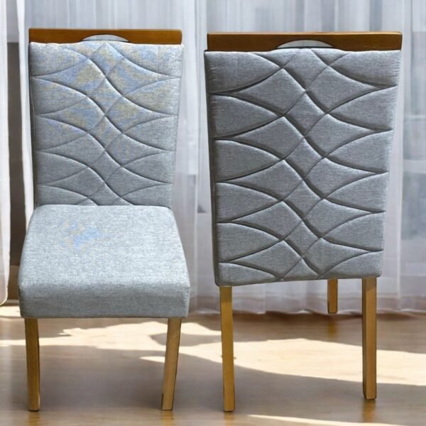 Kit 2 Cadeiras Safira Linho Cinza Grafite 206  WM DECOR