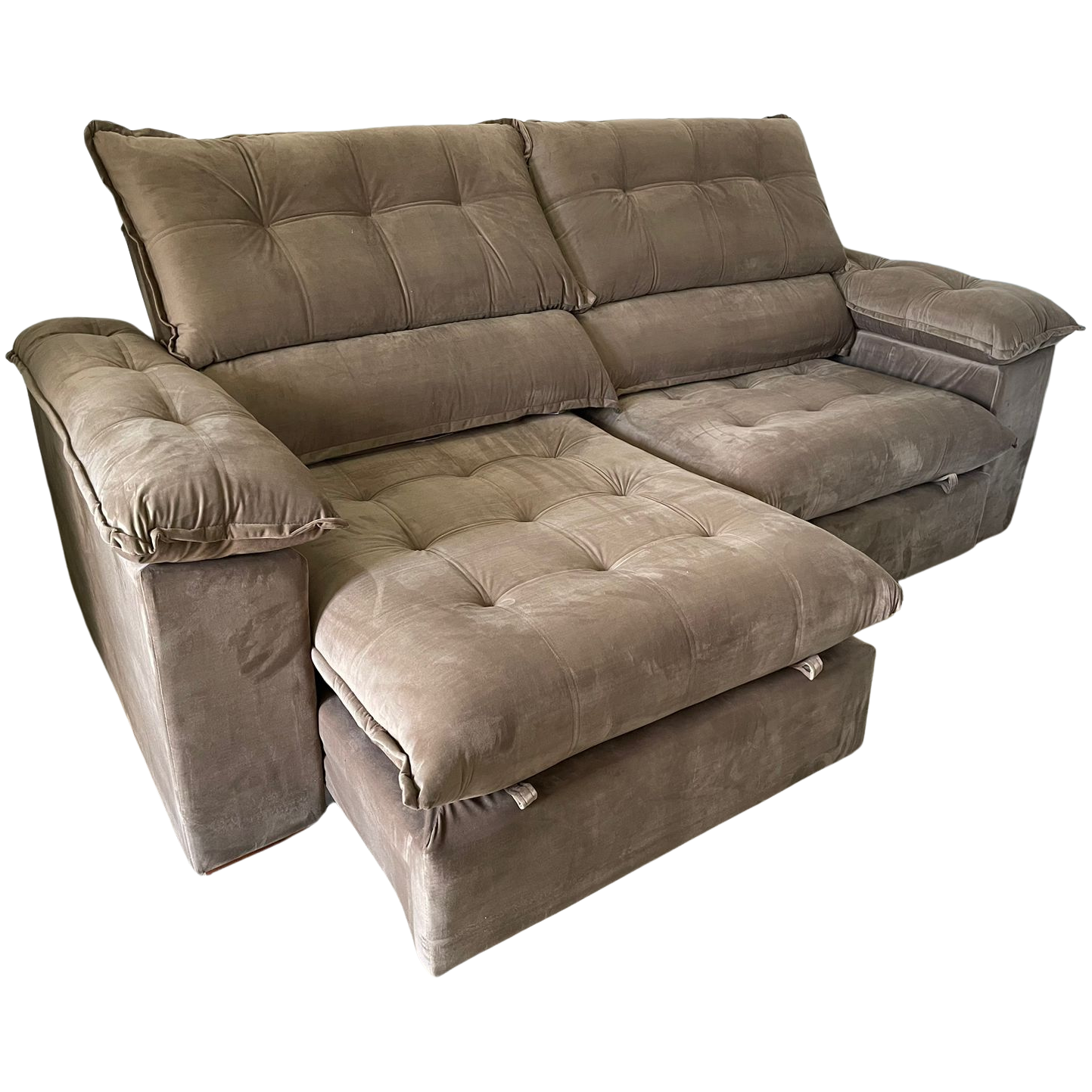 Sofá Retrátil e Reclinável Suíça 2,50 m Capuccino – LEO DECOR (PROMOÇÃO - LEVE AVARIA) - Imagem 3