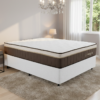 Colchão Casal Rondopremium Plus + Base Box Simples Corino Branco – RONDOMÓVEIS + BIOSTAR