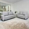 Conjunto Sofá 2 e 3 Lugares Ref.8100 Veludo Cinza - BOARETO ESTOFADOS