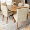 Mesa Isis 180 Freijó com 6 Cadeiras Sophia Linho Bege 200 – LEIFER + WM DECOR
