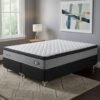 Colchão Queen Qatar 26 cm D28 Molas ensacadas + Base Simples Corino Preto – DESIGN COLCHÕES + BIOSTAR