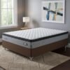 Colchão Casal Qatar 26 cm D28 Molas Ensacadas + Base Simples Corino Marrom – DESIGN + BIOSTAR