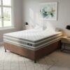 Colchão Casal Talismã 30 cm D28 Molas Ensacadas + Base Simples Corino Marrom – DESIGN + BIOSTAR
