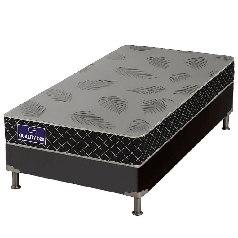Colchão Solteiro Quality D20 14 cm 0,88 m + Base Box Simples Corino Preto – ORTHOPRIME + BIOSTAR - Imagem 2