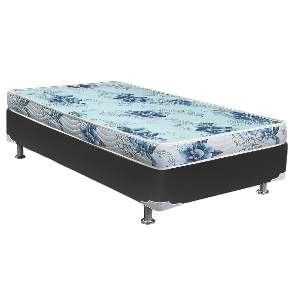 Colchão Solteiro Dream Soft 12 cm D20 + Base Simples Corino Preto – ORTOBOM + BIOSTAR - Imagem 2