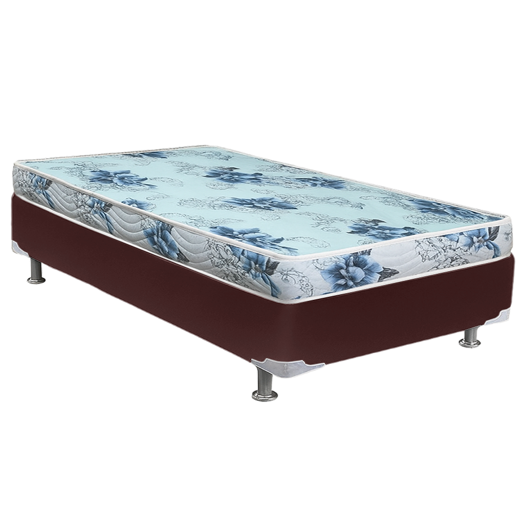 Colchão Solteiro Dream Soft 12 cm D20 + Base Simples Corino Marrom – ORTOBOM + BIOSTAR - Imagem 2