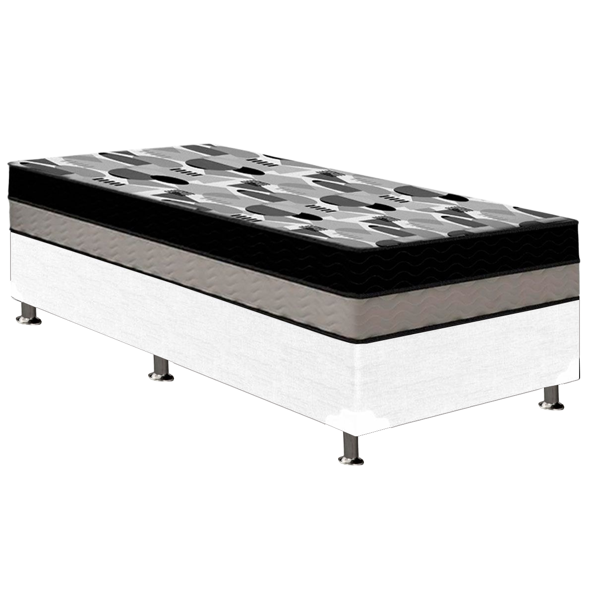 Colchão Solteiro ISO Dupla Face 20 cm D28/D33 + Base Simples Corino Branco – ORTOBOM + BIOSTAR - Imagem 2