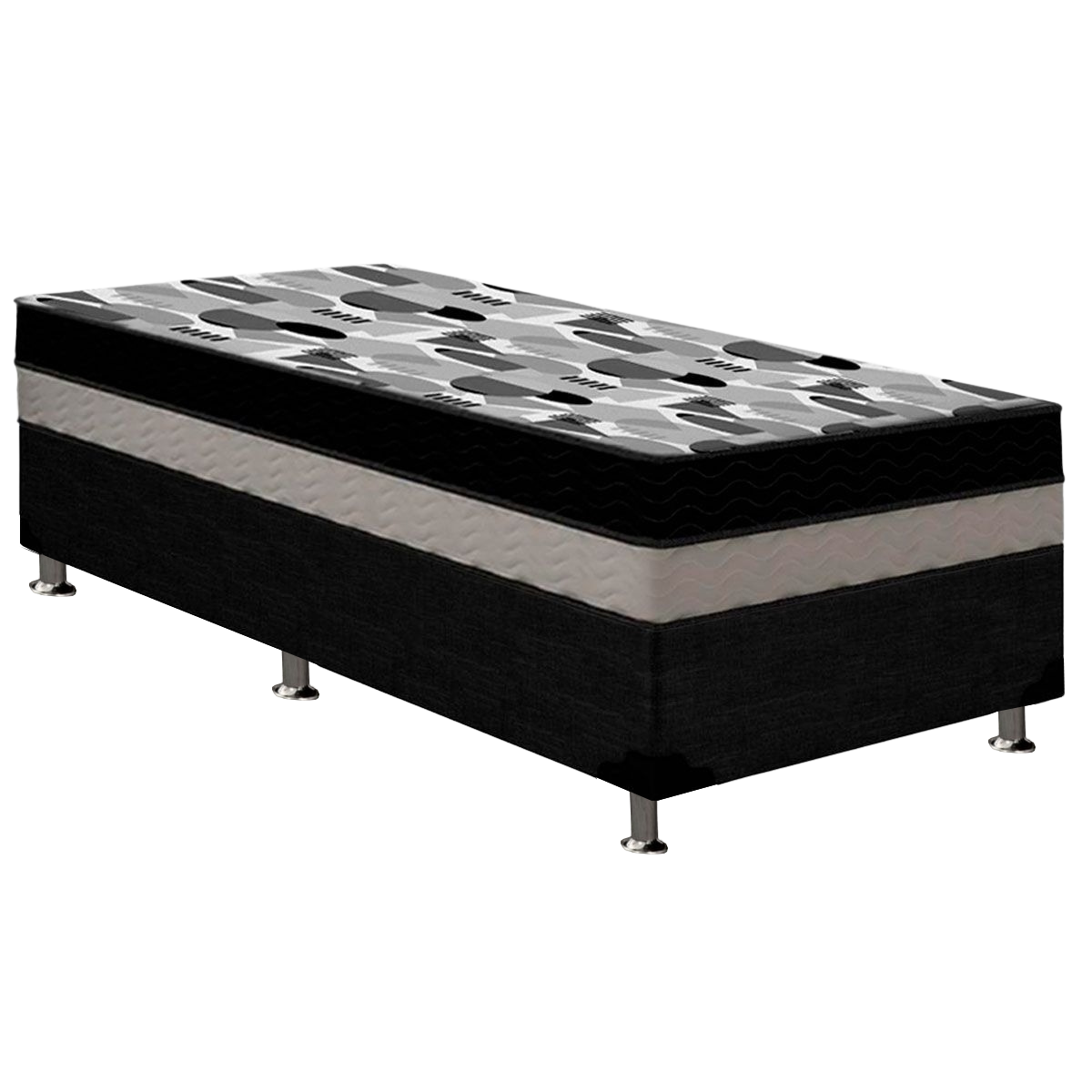 Colchão Solteiro ISO Dupla Face 20 cm D28/D33 + Base Simples Corino Preto – ORTOBOM + BIOSTAR - Imagem 2