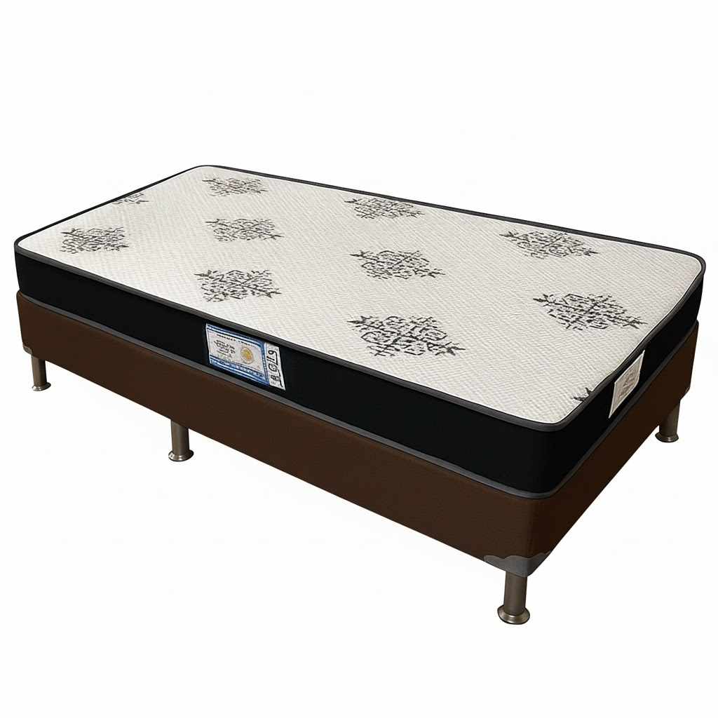 Colchão Solteiro Light 12 cm D20 + Base Simples Corino Marrom – ECOTEC + BIOSTAR - Imagem 2