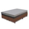 Colchão Queen D28/D40 Fit Visco + Base Box Simples Corino Marrom – UMAFLEX + BIOSTAR