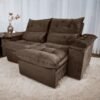 Sofá Retrátil e Reclinável Imperial 2,00 m Veludo Jolie Marrom 05 - IMPERIAL DECOR