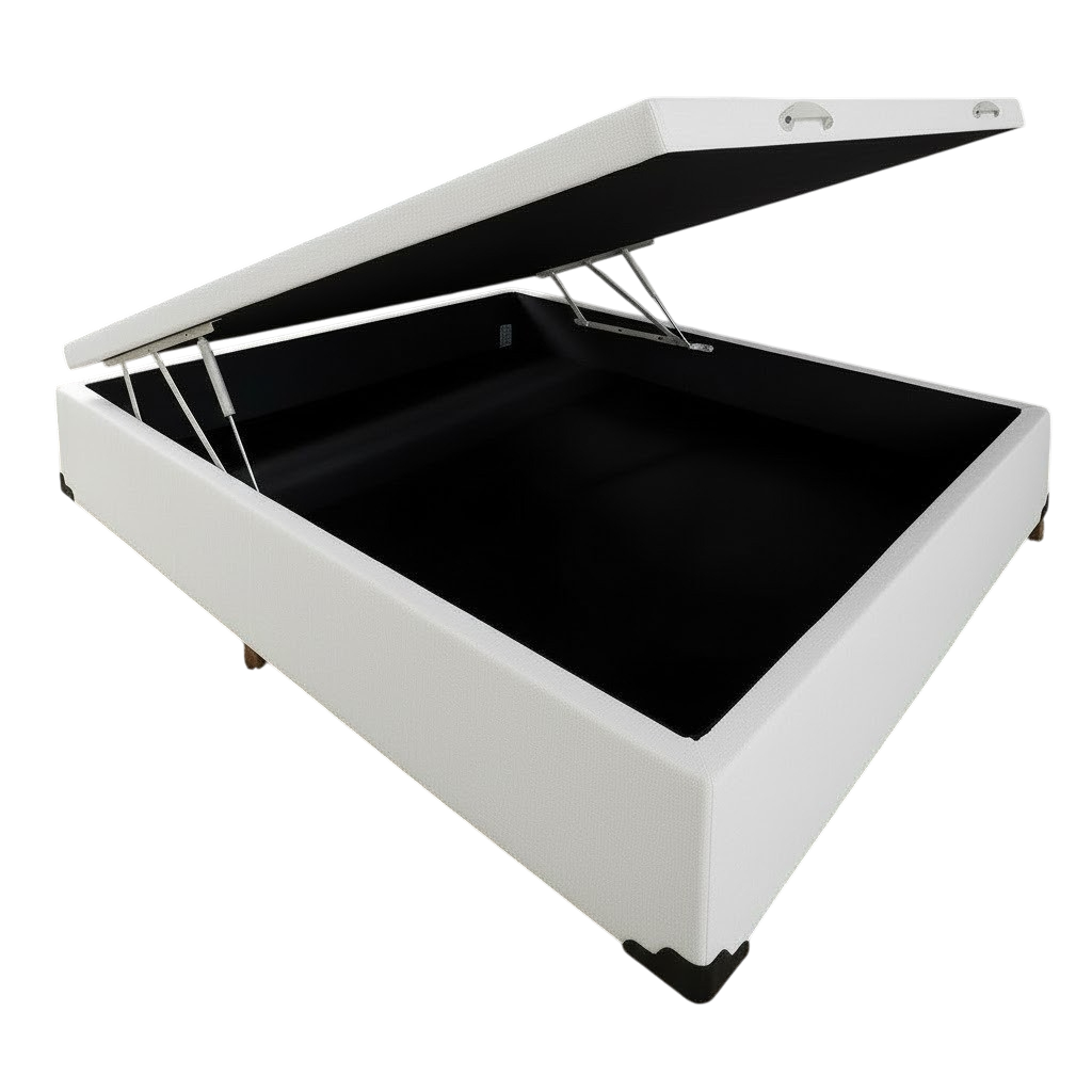 Base Box Casal Baú Corino Branco - ALTO NÍVEL CAMAS E COLCHÕES - Imagem 3