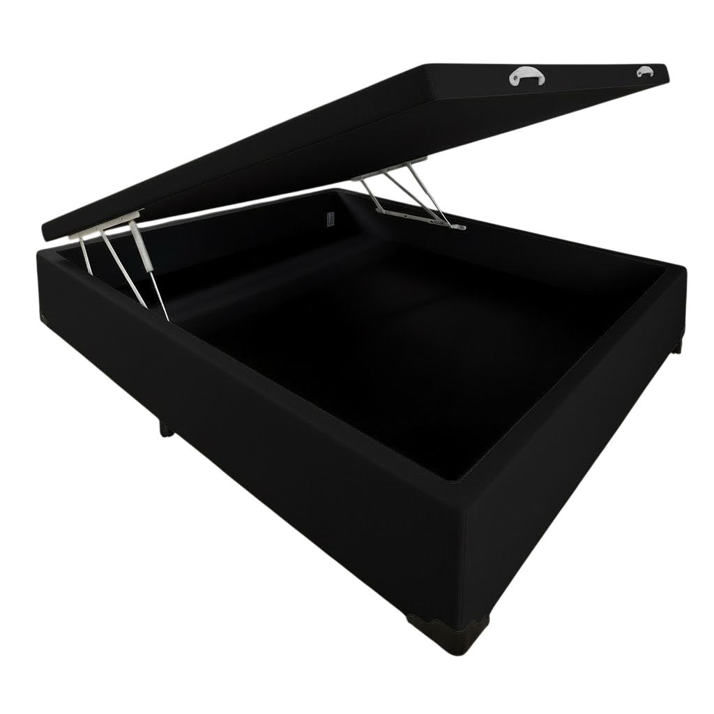 Base Box Casal Baú Corino Preto - ALTO NÍVEL CAMAS E COLCHÕES - Imagem 3