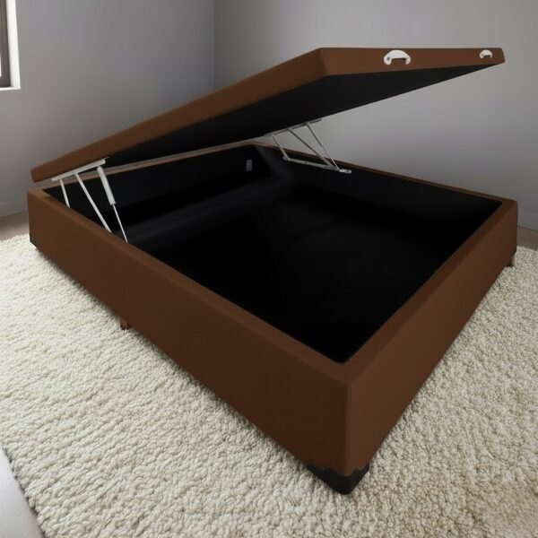 Base Box Casal Baú Corino Marrom - ALTO NÍVEL CAMAS E COLCHÕES