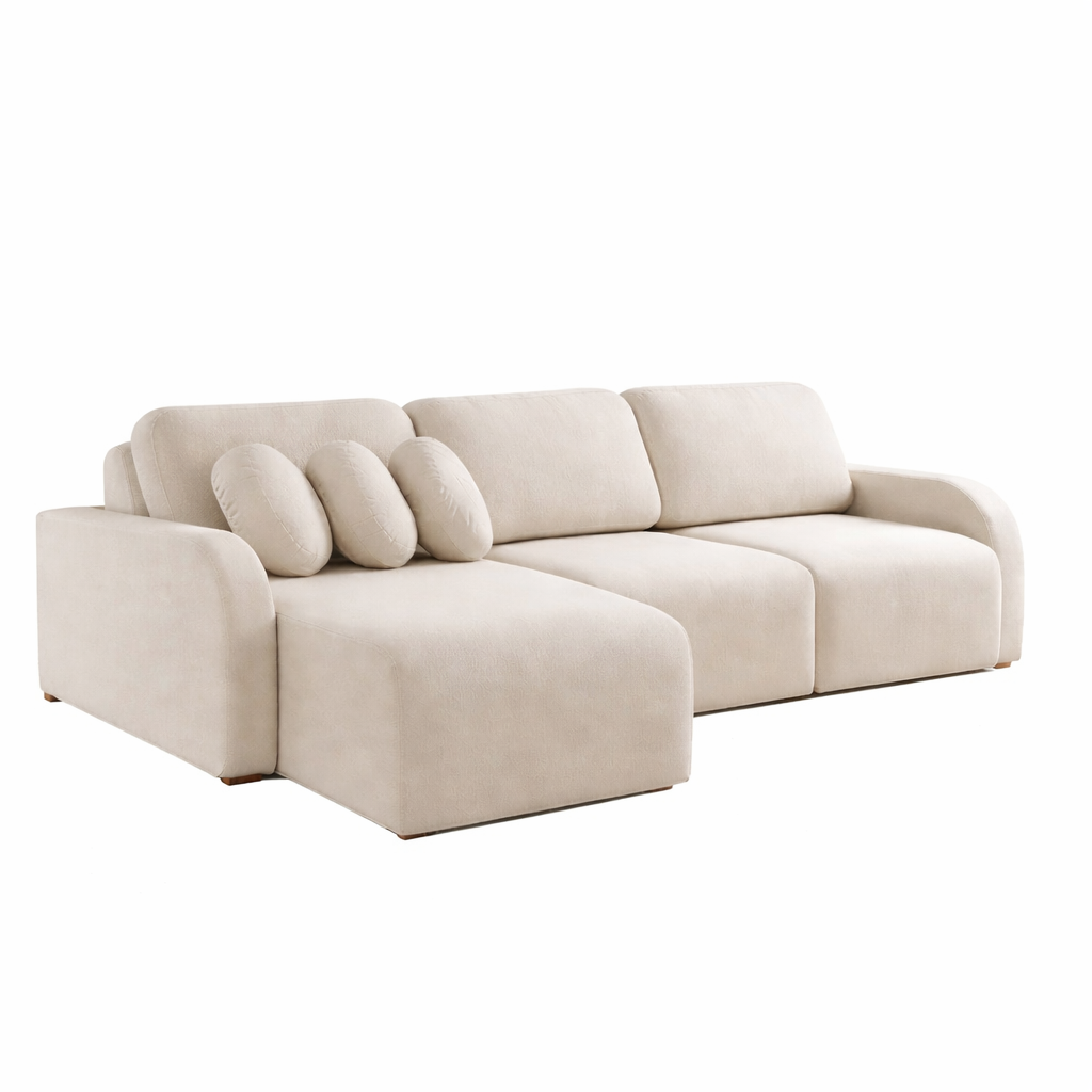 Sofá Cama Retrátil Bellagio 3,00 m Linho Bege 18 - CONFORT LAR ESTOFADOS - Imagem 3